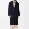 Mantel aus Wolle und Kaschmir Navy/Grau