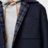 Mantel aus Wolle und Kaschmir Navy/Grau