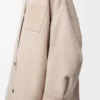 Mantel aus Wolle und Kaschmir Sandstone/Weiß