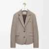 Maßgeschneiderte Jacke aus Wolle in Beige Melange