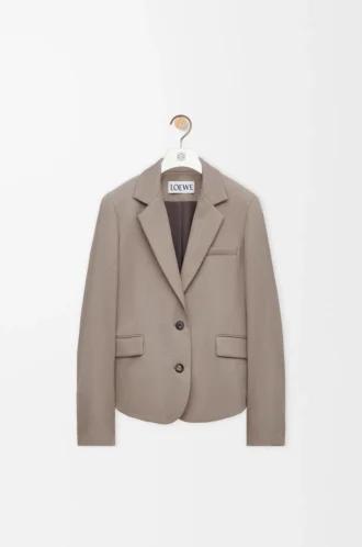 Maßgeschneiderte Jacke aus Wolle in Beige Melange