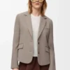Maßgeschneiderte Jacke aus Wolle in Beige Melange