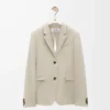Maßgeschneiderte Jacke aus Wolle in Hellbeige Melange