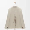 Maßgeschneiderte Jacke aus Wolle in Hellbeige Melange