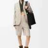 Maßgeschneiderte Jacke aus Wolle in Hellbeige Melange