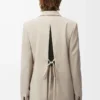 Maßgeschneiderte Jacke aus Wolle in Hellbeige Melange