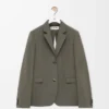 Maßgeschneiderte Jacke aus Wolle in Khaki-Grün