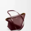 Medium Puzzle Fold Tote aus glänzendem Kalbsleder in Dark Burgundy