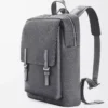 Military-Rucksack aus weichem genarbtem Kalbsleder Anthrazit
