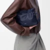 Mini-Clutch Flamenco aus Nappakalbsleder in Abyss Blue