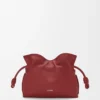 Mini-Clutch Flamenco aus Nappakalbsleder in Burnt Red