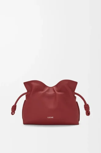 Mini-Clutch Flamenco aus Nappakalbsleder in Burnt Red