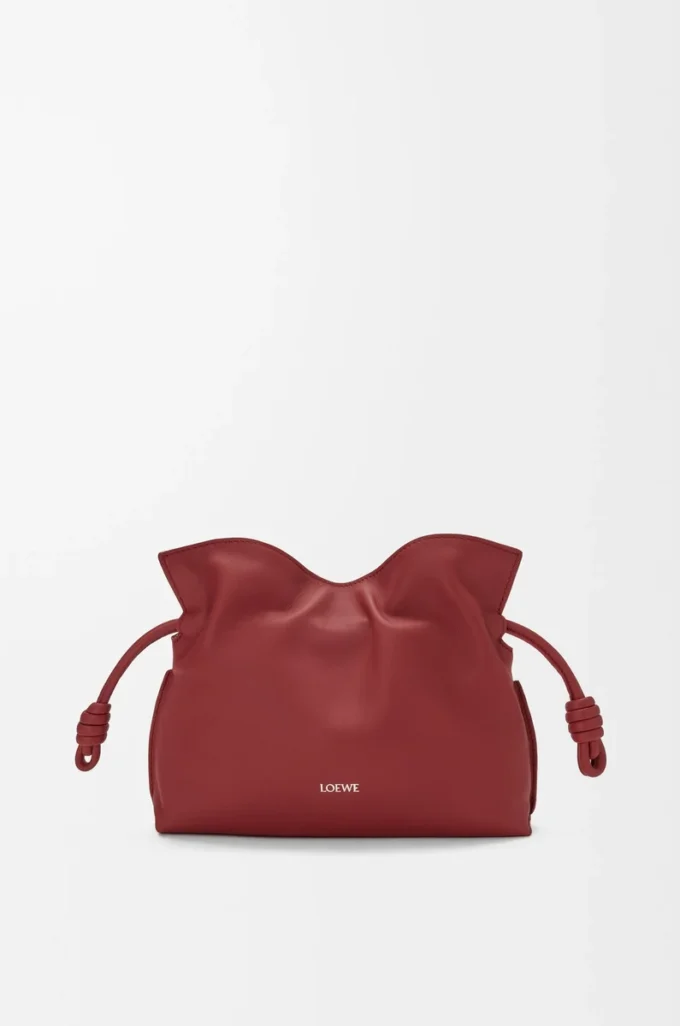 Mini-Clutch Flamenco aus Nappakalbsleder in Burnt Red