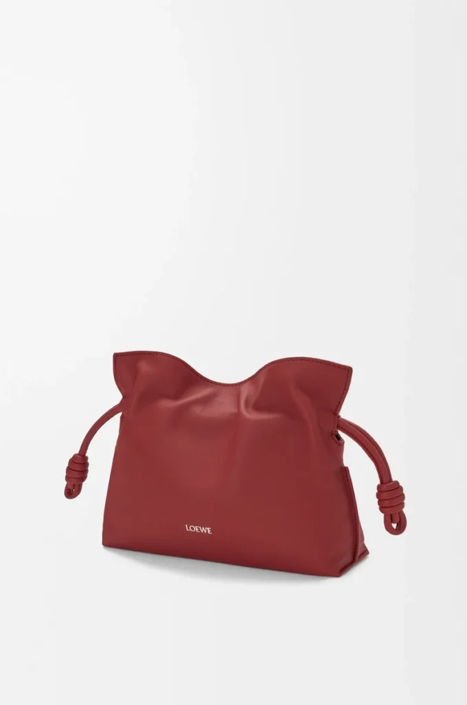 Mini-Clutch Flamenco aus Nappakalbsleder in Burnt Red