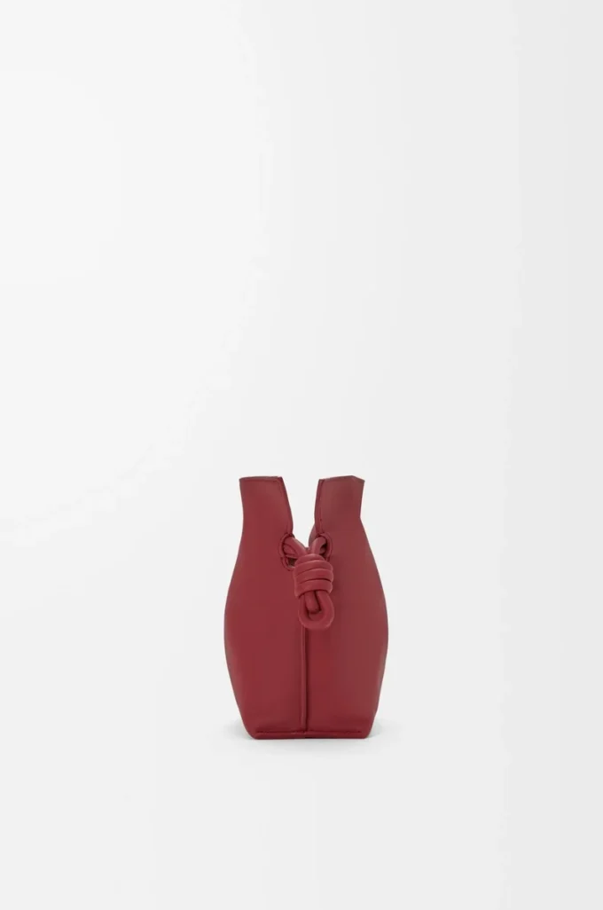 Mini-Clutch Flamenco aus Nappakalbsleder in Burnt Red