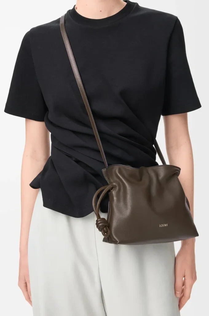 Mini-Clutch „Flamenco” aus Nappakalbsleder in Chocolate