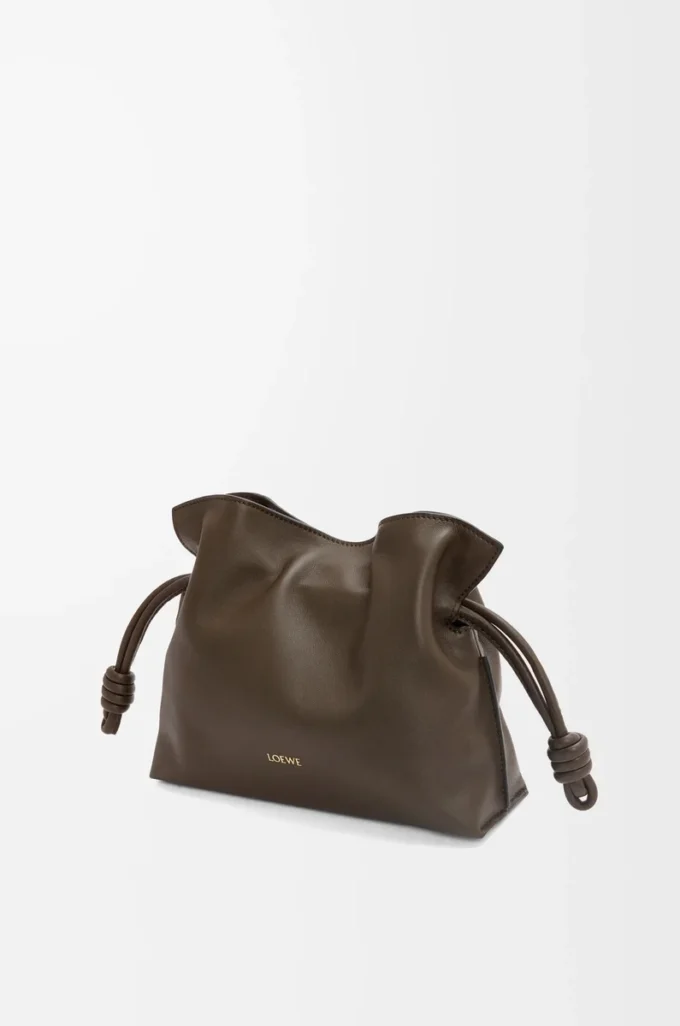 Mini-Clutch „Flamenco” aus Nappakalbsleder in Chocolate