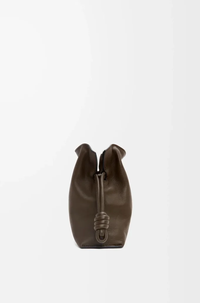 Mini-Clutch „Flamenco” aus Nappakalbsleder in Chocolate