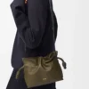 Mini-Clutch „Flamenco” aus Nappakalbsleder in Dark Khaki