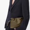 Mini-Clutch „Flamenco” aus Nappakalbsleder in Dark Khaki