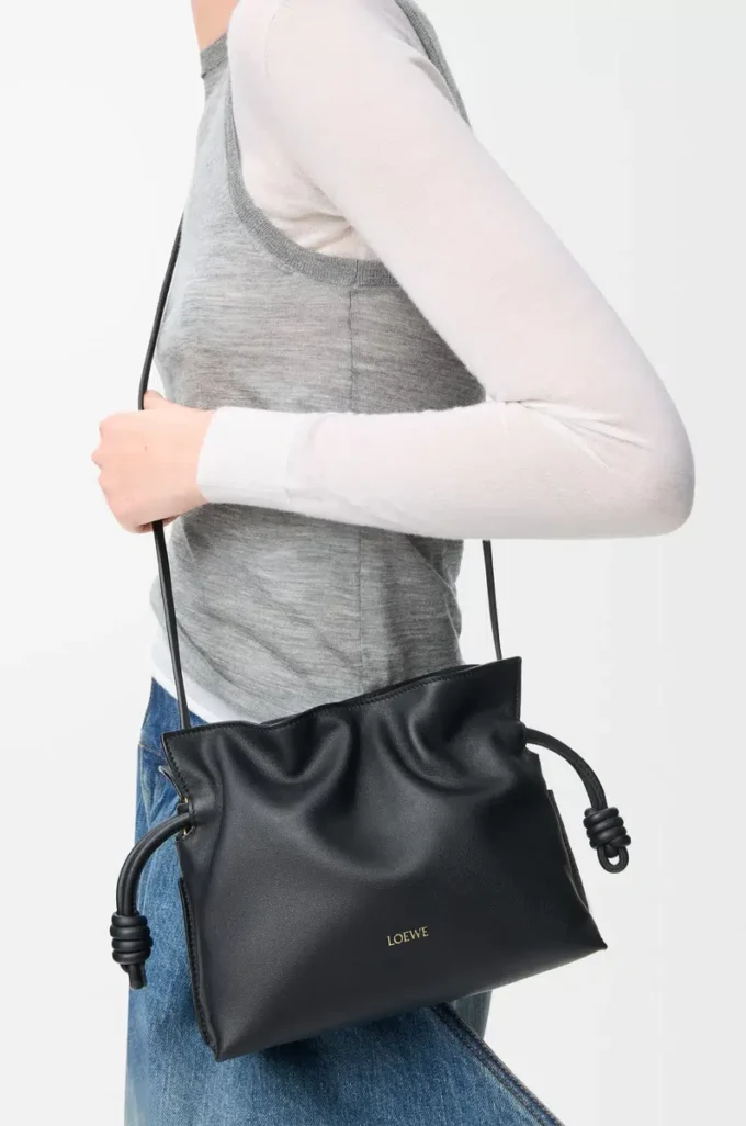 Mini-Clutch „Flamenco” aus Nappakalbsleder in Schwarz