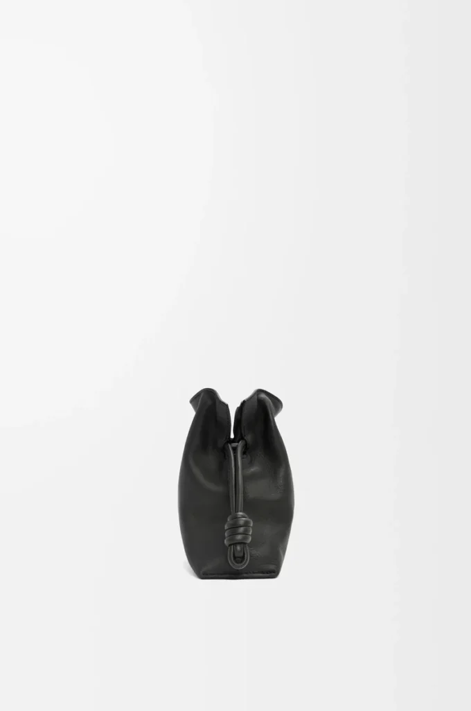Mini-Clutch „Flamenco” aus Nappakalbsleder in Schwarz