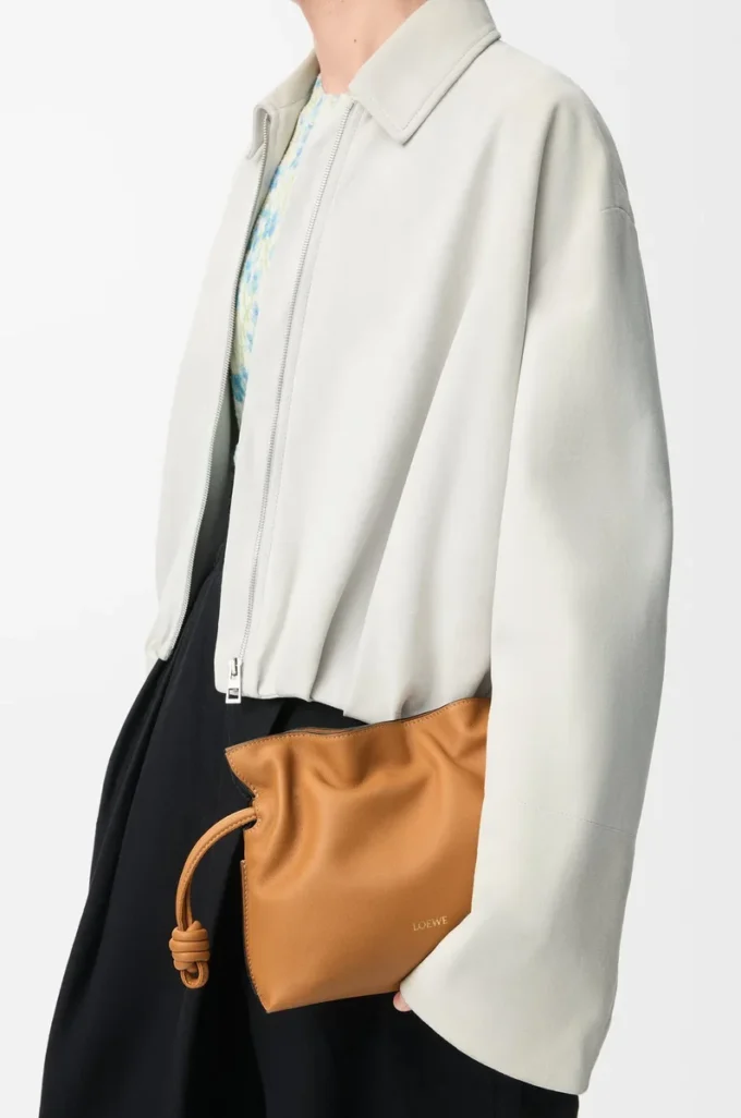 Mini-Clutch Flamenco aus Nappakalbsleder Warm Desert