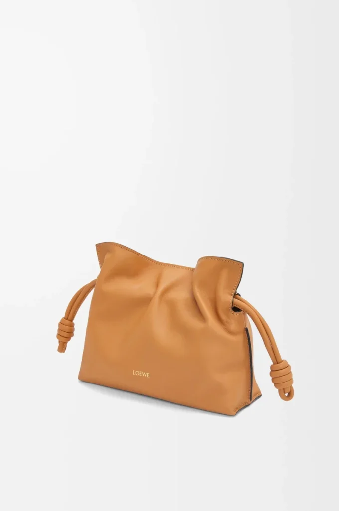 Mini-Clutch Flamenco aus Nappakalbsleder Warm Desert