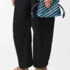 Mini-Clutch Flamenco aus Nappalammleder in Dunkelblau/Himmelblau