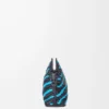 Mini-Clutch Flamenco aus Nappalammleder in Dunkelblau/Himmelblau