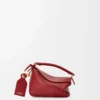 Mini Featherlight Puzzle Tasche aus Nappalammleder in Burnt Red