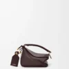 Mini Featherlight Puzzle Tasche aus Nappalammleder in Dark Chestnut