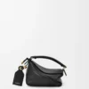 Mini Featherlight Puzzle Tasche aus Nappalammleder in Schwarz