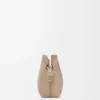 Mini Flamenco Clutch aus Nappakalbsleder Sand
