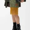 Mini Flamenco Geldbörse aus gekniffener Nappa-Kalbsleder in Schwarz