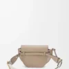 Mini Gate Dual Tasche aus weichem Kalbsleder und Jacquard Sand