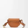 Mini Gate Dual Tasche aus weichem Kalbsleder und Jacquard Tan