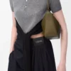 Mini Hammock Hobo aus klassischem Kalbsleder in Dark Khaki