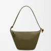 Mini Hammock Hobo aus klassischem Kalbsleder in Dark Khaki