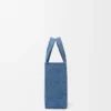 Mini LOEWE Font Tote aus Raffia Hellblau