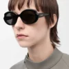 Mini Oval Slim Sonnenbrille Black