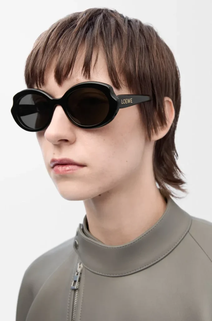 Mini Oval Slim Sonnenbrille Black