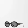Mini Oval Slim Sonnenbrille Black