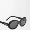 Mini Oval Slim Sonnenbrille Black