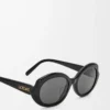 Mini Oval Slim Sonnenbrille Black