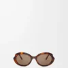 Mini Oval Slim Sonnenbrille Havanna