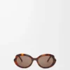 Mini Oval Slim Sonnenbrille Havanna