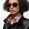 Mini Oval Slim Sonnenbrille Havanna