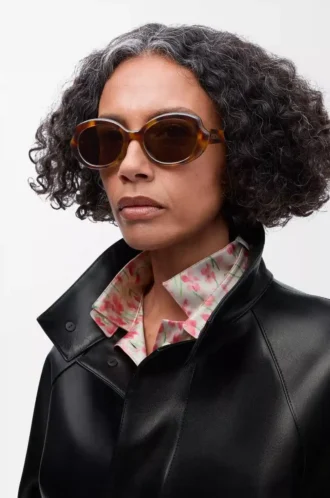 Mini Oval Slim Sonnenbrille Havanna