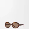 Mini Oval Slim Sonnenbrille Havanna